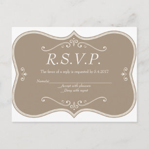 Vintage elegant wedding RSVP cards