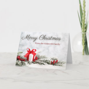 Vintage Elegant Winter Christmas Card Customisable
