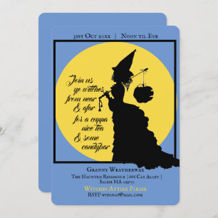 Vintage Elegant Witch Victorian Halloween Party Invitation