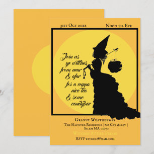 Vintage Elegant Witch Victorian Halloween Party Invitation