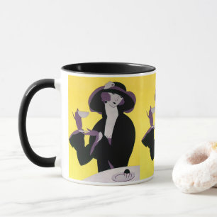 Vintage Elegant Woman Drinking Afternoon Tea Party Mug