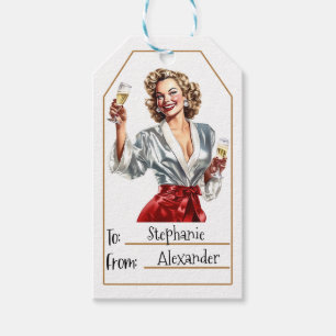 Vintage Elegant Woman Personalised To & From (2) Gift Tags
