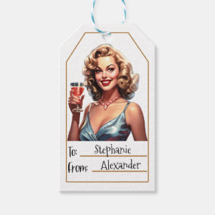 Vintage Elegant Woman  Personalised To & From (6) Gift Tags