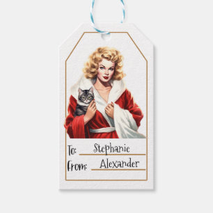 Vintage Elegant Woman Personalised To & From (9) Gift Tags
