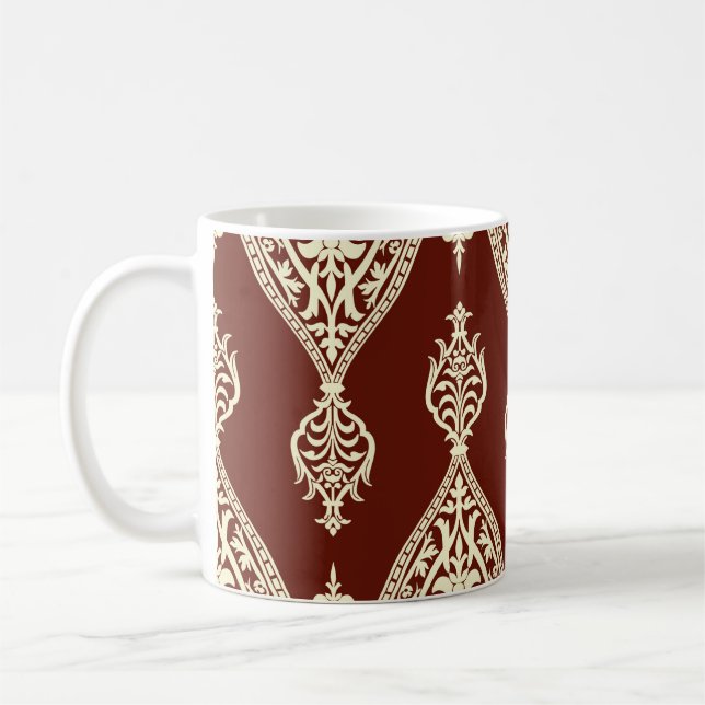 Vintage elements on a dark background coffee mug (Left)