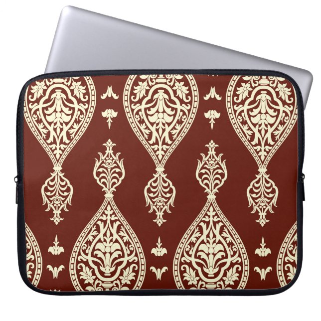 Vintage elements on a dark background laptop sleeve (Front)