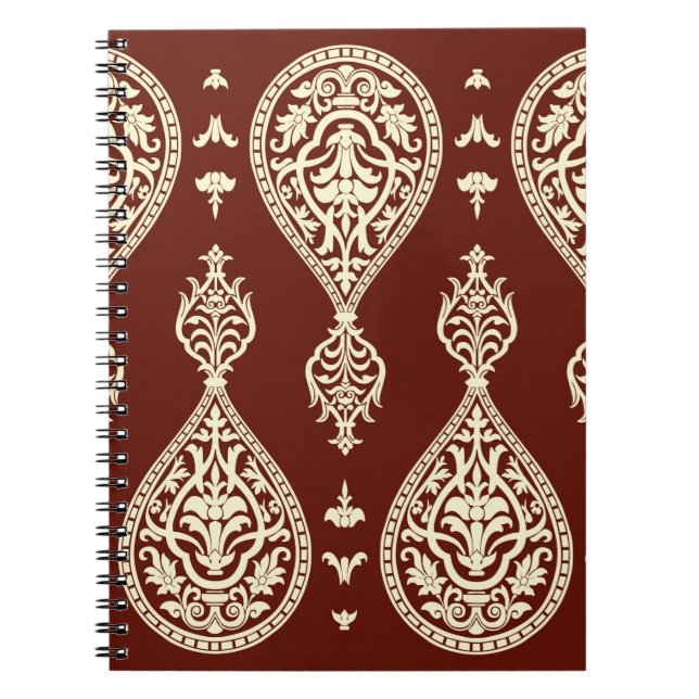 Vintage elements on a dark background notebook (Front)