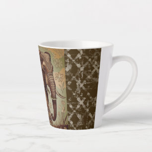 Vintage Elephant , Antique Elephant, Beigie Brown Latte Mug