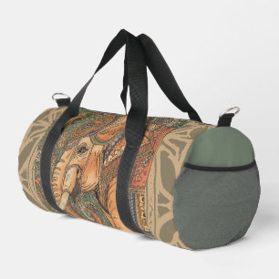 Vintage Elephant, Antique Elephant, Motif Art Duffle Bag