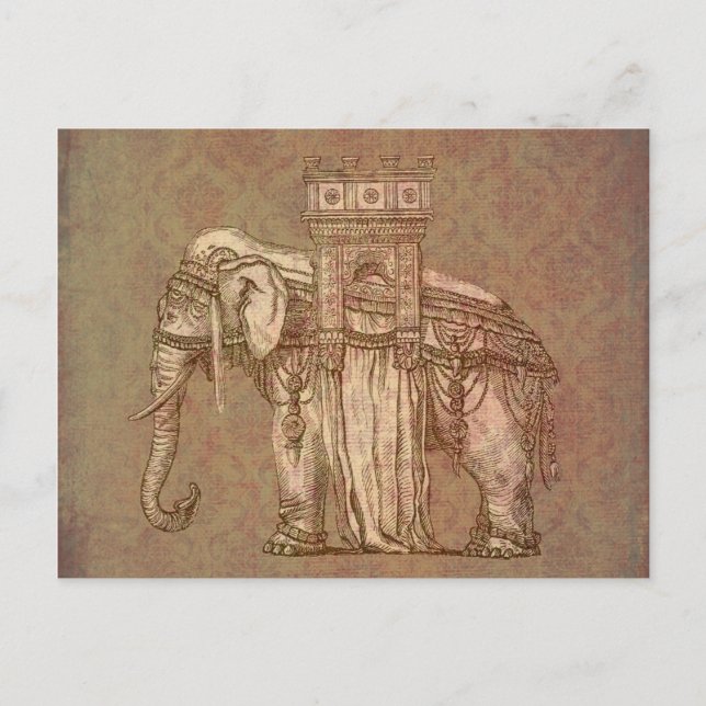 Vintage Elephant Bastille Postcard (Front)