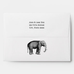 Vintage Elephant Drawing Envelope