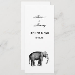 Vintage Elephant Drawing Invitation