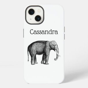 Vintage Elephant Drawing iPhone 13 Case