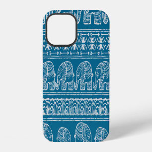 Vintage Elephant Frame Illustration iPhone 12 Case