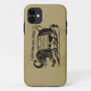 Vintage elephant graphic Victorian ad iPhone 11 Case