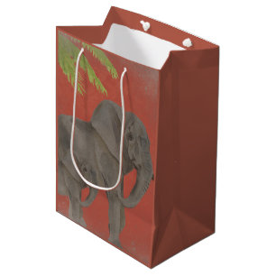 Vintage Elephant Jungle Animal Medium Gift Bag
