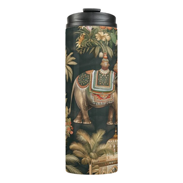 Vintage Elephant Jungle Tumbler – Exotic Tropical  (Front)