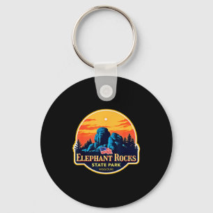 Vintage Elephant Rocks State Park, Missouri Nature Key Ring
