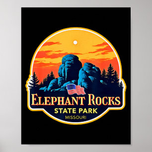 Vintage Elephant Rocks State Park, Missouri Nature Poster