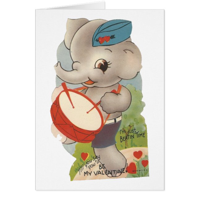 Vintage Elephant Valentine (Front)