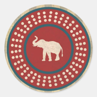 Vintage Elephant - Van Classic Round Sticker