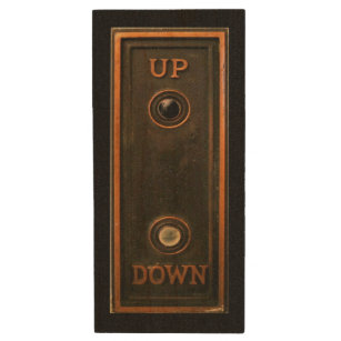 Vintage elevator button plate metal brass antique wood USB flash drive