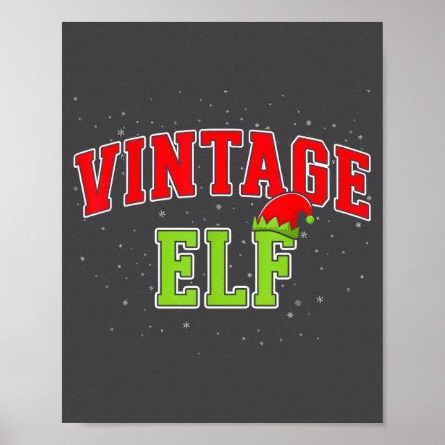 Vintage Elf Christmas Family Matching Group Xmas  Poster (Front)