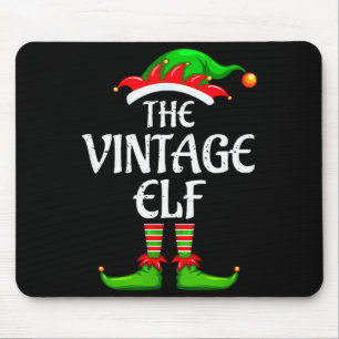 Vintage Elf Matching Family Group Christmas Party Mouse Mat