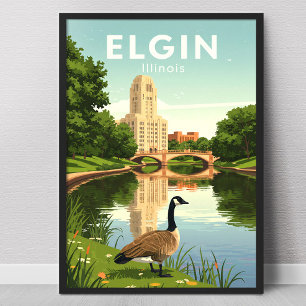 Vintage Elgin Illinois Poster