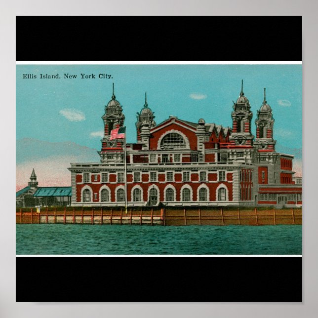 Vintage Ellis Island, New York CIty Poster (Front)