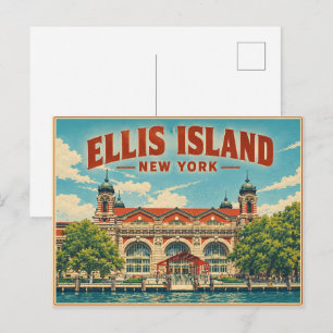 Vintage Ellis Island New York Travel gifts Postcard