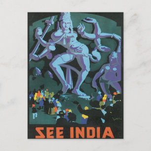 Vintage Ellora Caves India Postcard