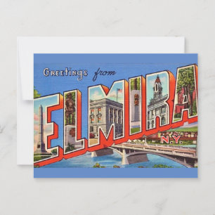 Vintage Elmira New York Greeting Postcard