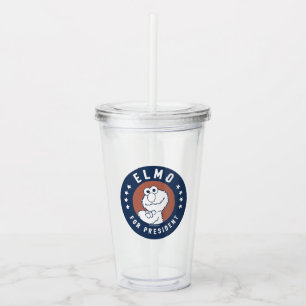Vintage Elmo for President Badge Acrylic Tumbler