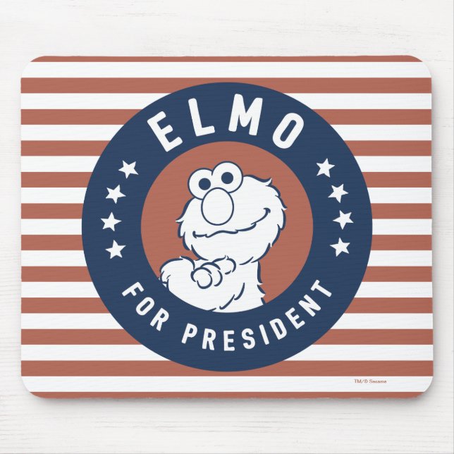 Vintage Elmo for President Badge Mouse Mat (Front)
