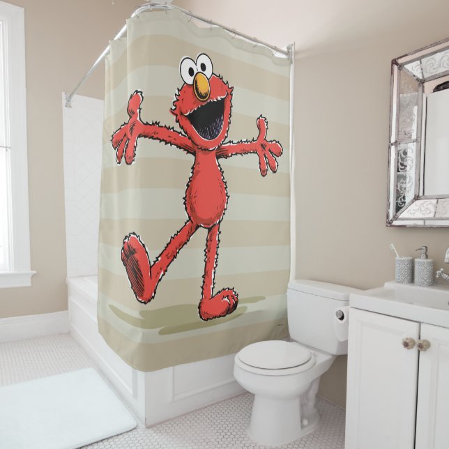 Vintage Elmo Shower Curtain (In Situ)