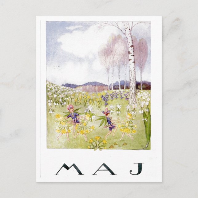 Vintage Elsa Beskow May Postcard (Front)