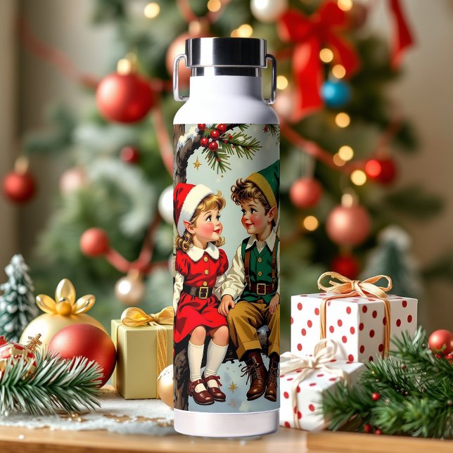 Vintage Elven Fairy Children Christmas  Water Bottle (Creator Uploaded)