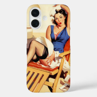 Vintage Elvgren Cruise Ship Retro Pin Up Girl iPhone 16 Case