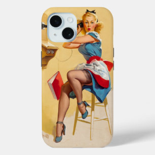 Vintage Elvgren Telephone Pin-up Girl Retro iPhone 15 Case