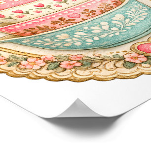 Vintage Embroidered Mixing Bowls Poster   Cottagec