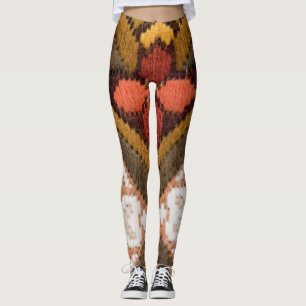 Vintage embroidery leggings