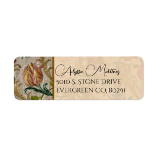 Vintage Embroidery Return Address Label