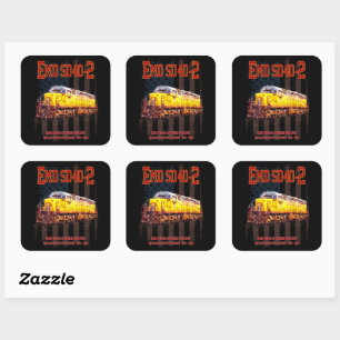 Vintage EMD SD40-2 Diesel Locomotive American flag Square Sticker