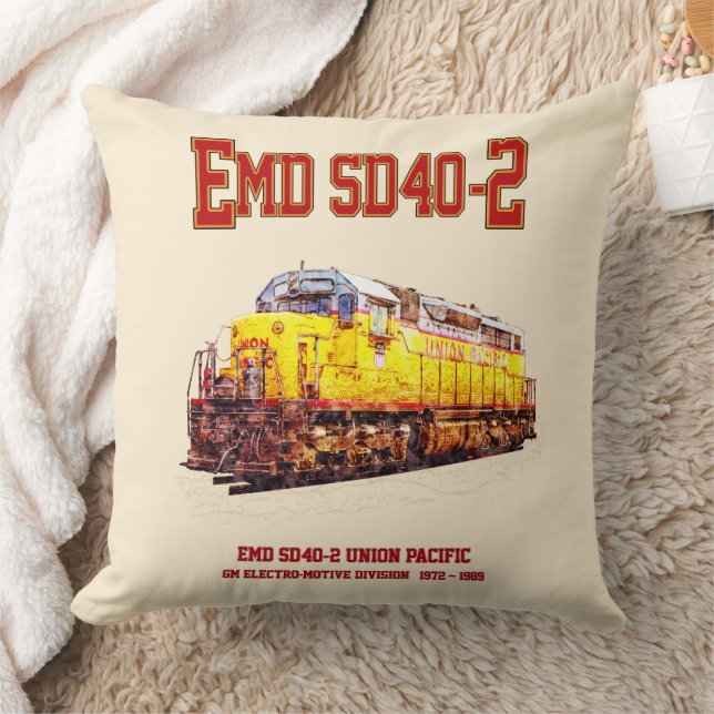 Vintage EMD SD40-2 Diesel Locomotive Cushion (Blanket)