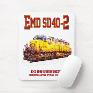 Vintage EMD SD40-2 Diesel Locomotive. Mouse Mat