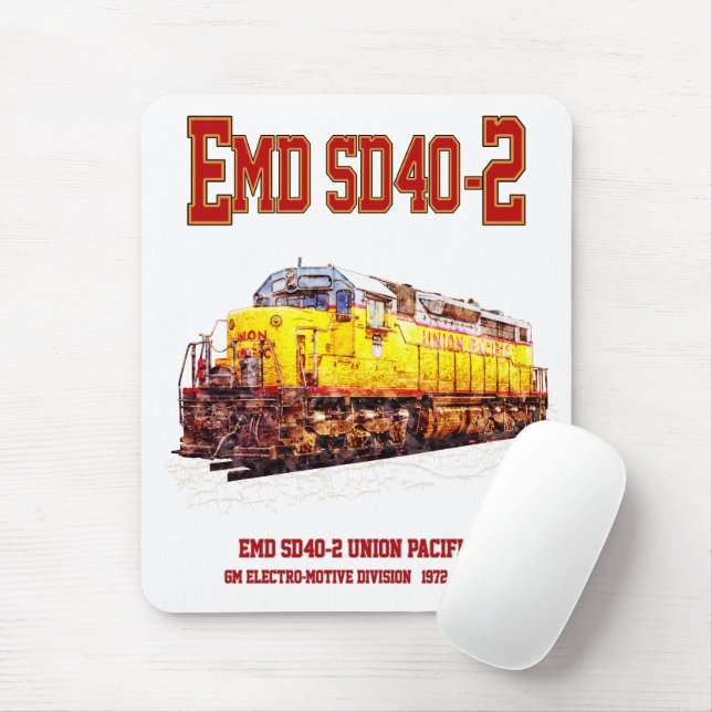 Vintage EMD SD40-2 Diesel Locomotive. Mouse Mat (With Mouse)