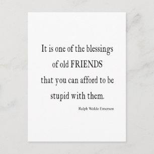 Vintage Emerson Friendship Blessing Quote Postcard
