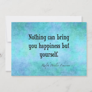 Vintage Emerson Happiness Inspirational Quote Blue