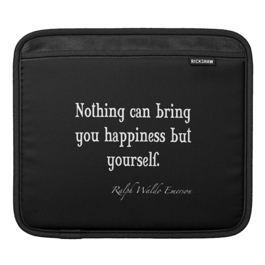 Vintage Emerson Happiness Inspirational Quote iPad Sleeve
